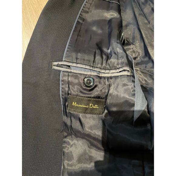 Massimo Dutti - PLAIN 100% WOOL SUIT BLAZER / 38R / Blue - Picture 6 of 9